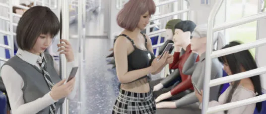 电车上的个性女孩 官方中文版 互动SLG游戏 2.5G-嗨玩社